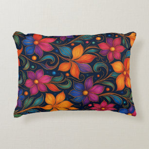 Colorful Floral Pattern Decorative Vibrant Home Cushion