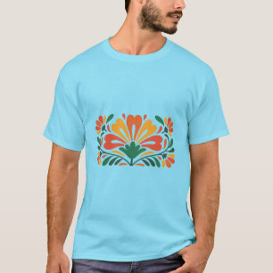 Colorful Floral Pattern – Flat Vector Illustration T-Shirt