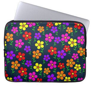 Colorful Floral Pattern Laptop Sleeve