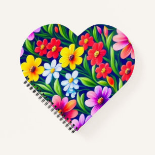 Colorful floral pattern notebook