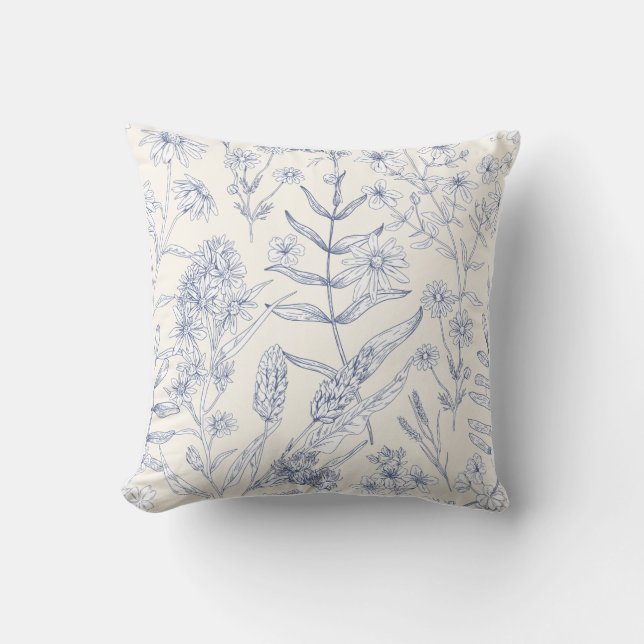 Colorful Floral Pattern Pillow (Front)