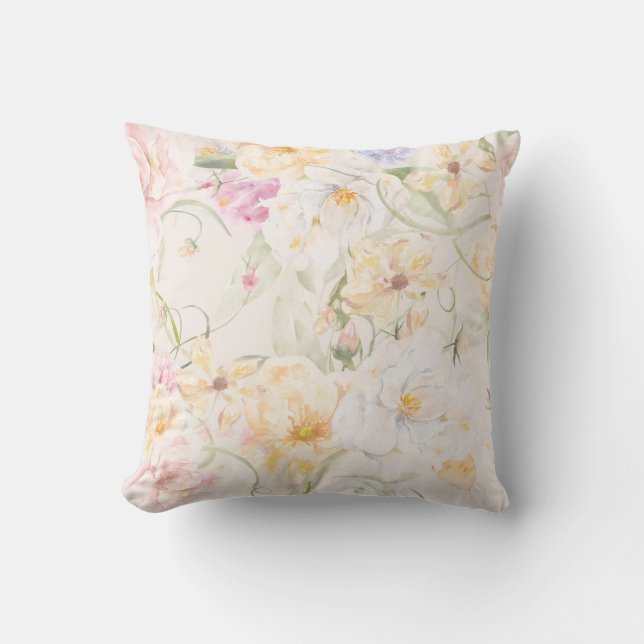 Colorful Floral Pattern Pillow (Front)