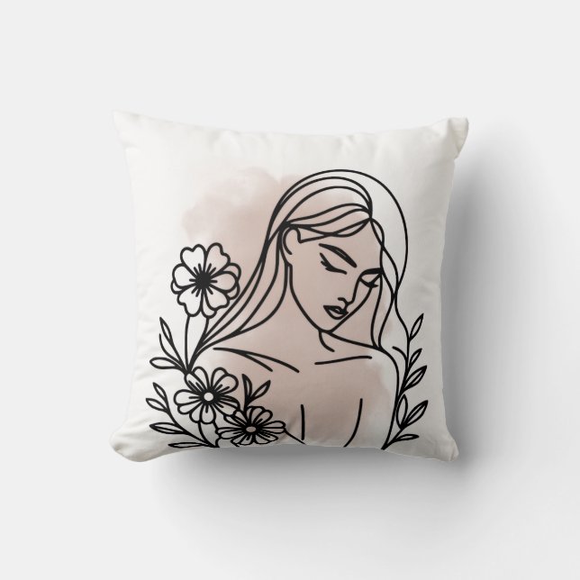 Colorful Floral Pattern Pillow (Front)