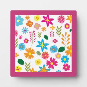 COLORFUL FLORAL PATTERN PLAQUE