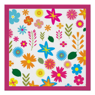 COLORFUL FLORAL PATTERN POSTER