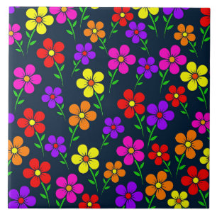 Colorful Floral Pattern Tile