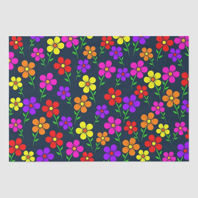 Colorful Floral Pattern Tissue Paper (Front)
