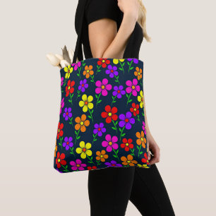 Colorful Floral Pattern Tote Bag
