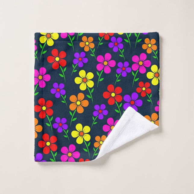 Colorful Floral Pattern Wash Cloth (Wash Cloth)