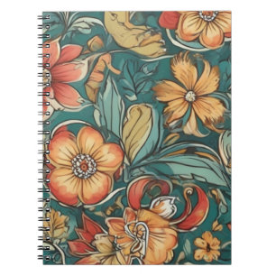 Colorful Floral pattern Wild Flowers Notebook