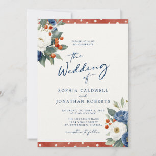 Colorful Floral QR Code Wedding Invitation