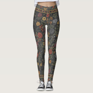 Colorful Floral Rug Pattern Leggings