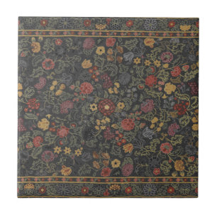Colorful Floral Rug Pattern Tile
