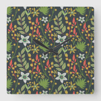 Colorful floral seamless pattern flowers and leave