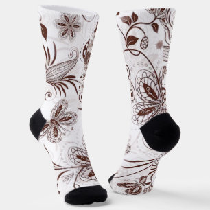 Colorful Floral Seamless Pattern Socks