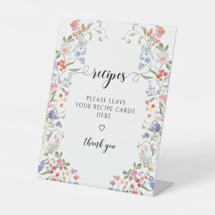 Colorful Floral Share a Recipe Bridal Shower Sign