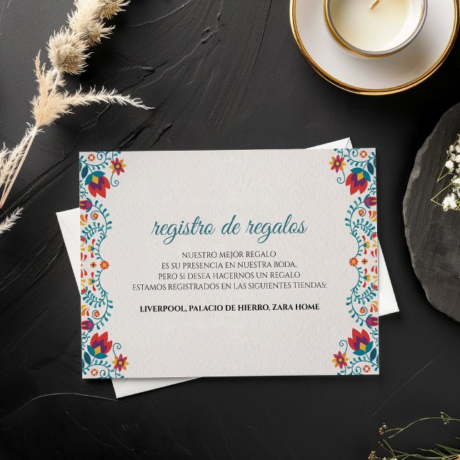 Colorful Floral Spanish Wedding Enclosure Card (Colorful Floral Spanish Wedding Enclosure Card)