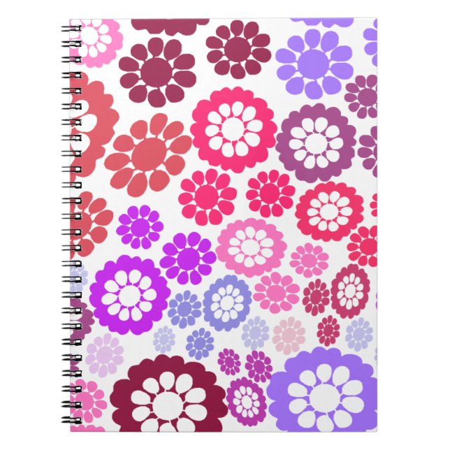 Colorful Floral Spiral Photo Notebook (Front)