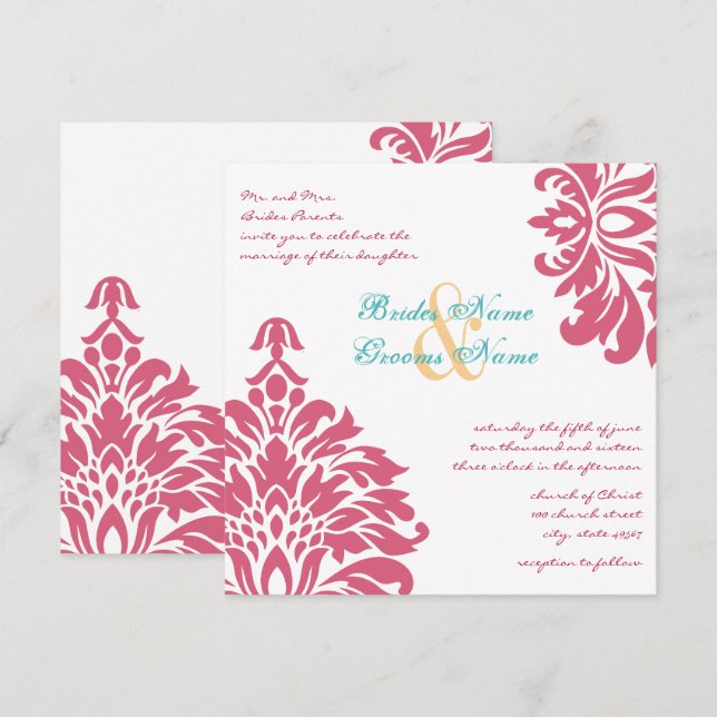 Colorful Floral Spring Wedding Invitation (Front/Back)