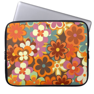 Colorful Floral vintage Seamless Pattern. Retro 70 Laptop Sleeve