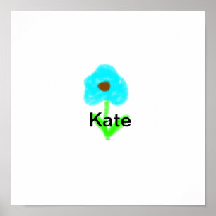 Colorful floral watercolor add name text poster