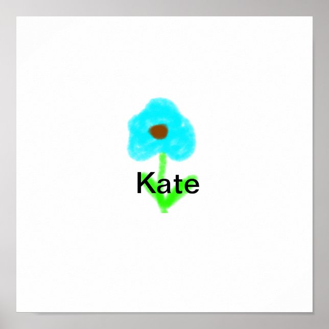 Colorful floral watercolor add name text poster (Front)