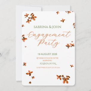 Colorful Floral Watercolor Engagement Party Invitation