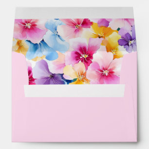 Colorful Floral Wedding Envelope