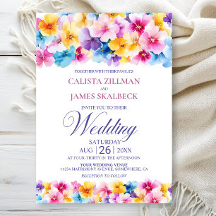 Colorful Floral Wedding Invitation