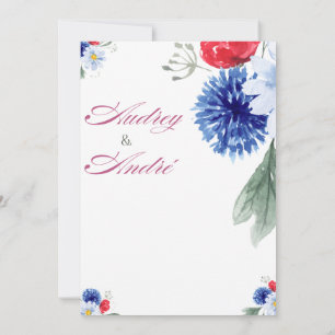 Colorful Floral Wedding Invitation   Elegant Roman