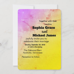 Colorful Floral Wedding Invitation Watercolor