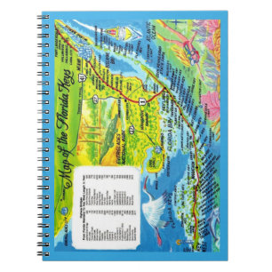 Colorful Florida Keys Map Notebook