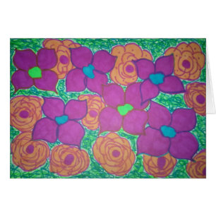Colorful Flower Art Greeting Card