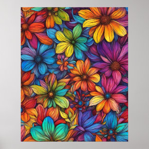 COLORFUL FLOWER ART POSTER