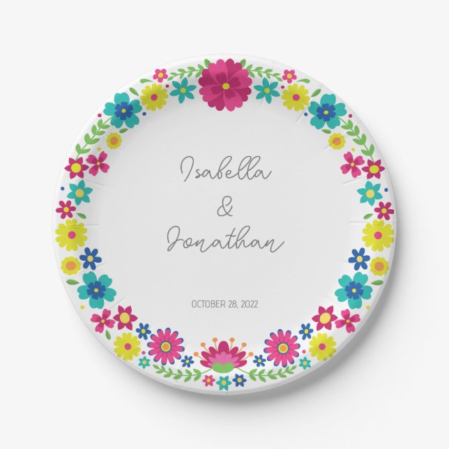 COLORFUL FLOWER PAPER PLATE (Front)
