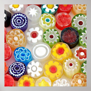 Colorful Flower Party. Large Art Print on Canvas