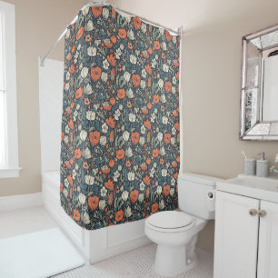 Colorful Flower Pattern Shower Curtain