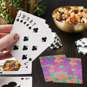 Colorful Flower Pattern Tropical Art Playing Cards