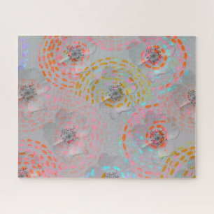 Colorful flower pattern with dotted graphic lines jigsaw puzzle