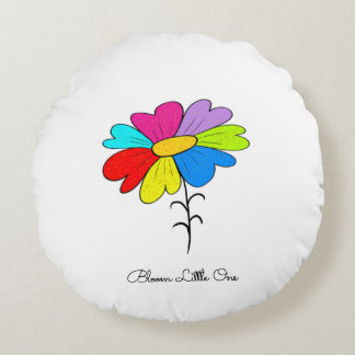 Colorful flower round cushion