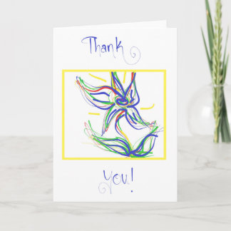Colorful Flower Thank You! (blank inside) Holiday Card