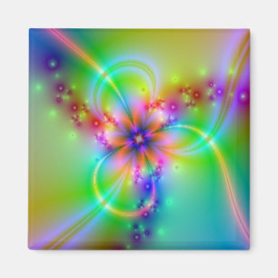 Colorful Flower With Ribbons Magnet