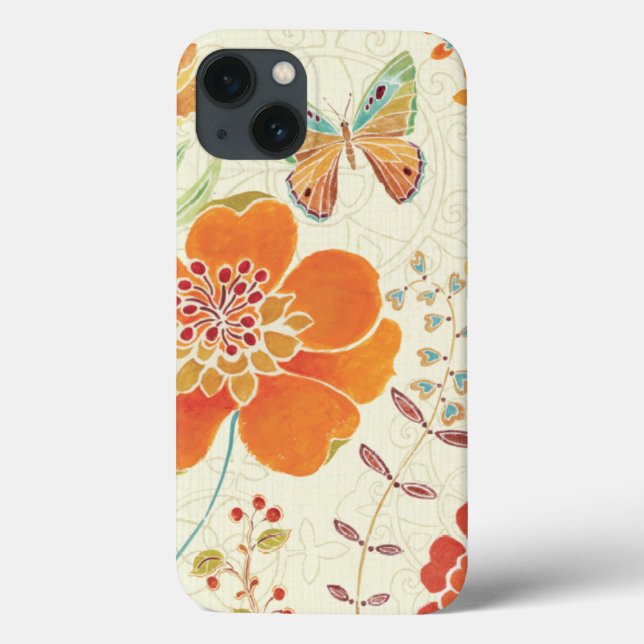 Colorful Flowers and Butterflies Case-Mate iPhone Case (Back)