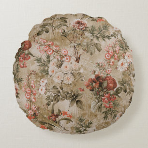 colorful flowers background. watercolor Illustrati Round Cushion