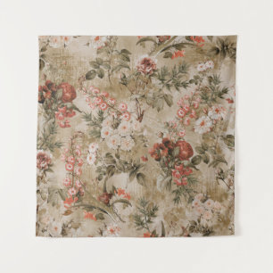 colorful flowers background. watercolor Illustrati Tapestry