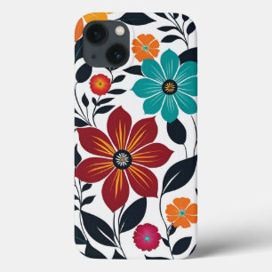 Colorful Flowers Cute Spring Floral Art Pattern iPhone 13 Case