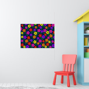 Colorful Flowers Floral Pattern Poster