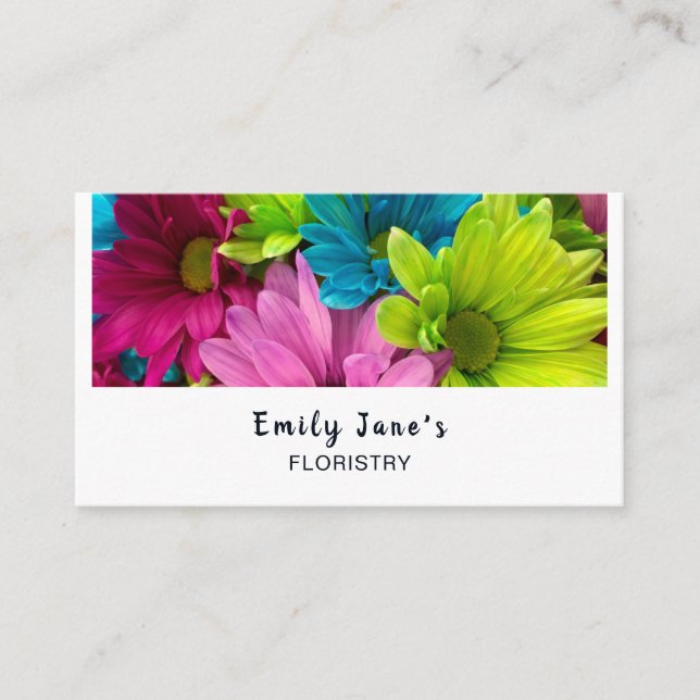 Colorful Flowers, Floristry Business Card (Front)