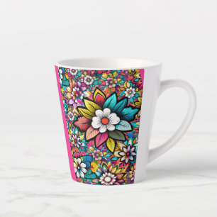 Colorful Flowers Galore  Latte Mug