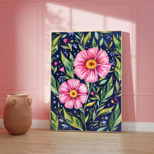 Colorful Flowers Garden Botanical Illustration Poster